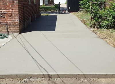 New driveway along the side of a red brick home in Toledo, Ohio