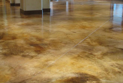 Decorative concrete floor with marble sealed finish in Findlay, Ohio