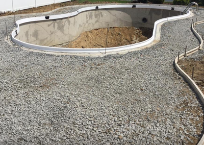 Molding for pool and concrete pool decking before the cement is poured for Maumee resident